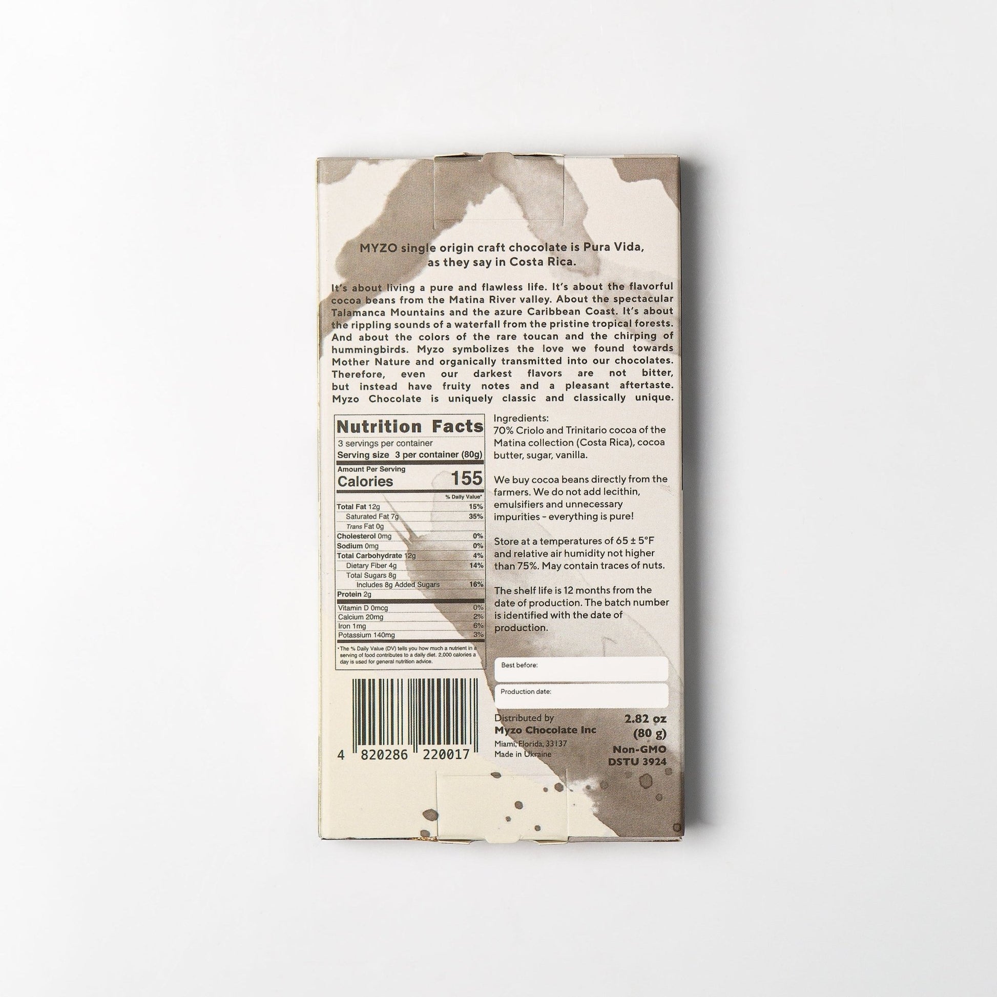 70% Dark Chocolate - Myzo Chocolate Inc.