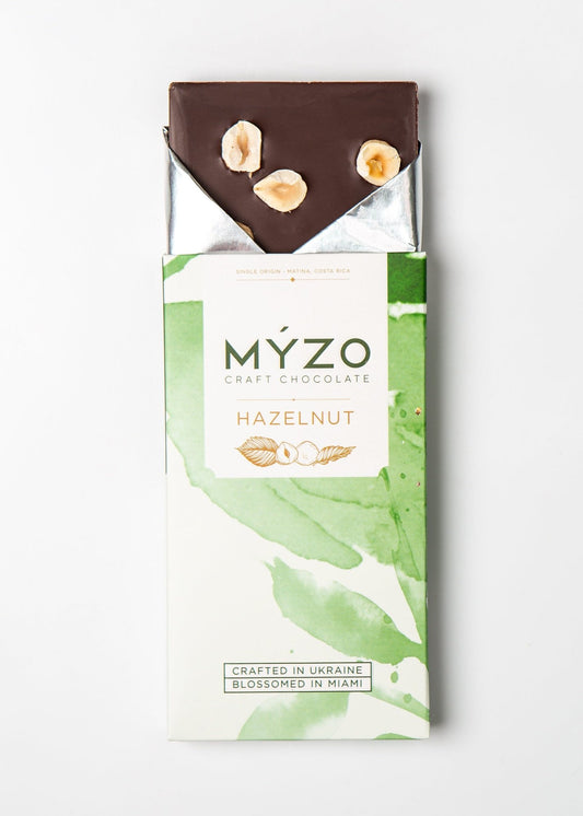 Hazelnut Dark Chocolate - Myzo Chocolate Inc.