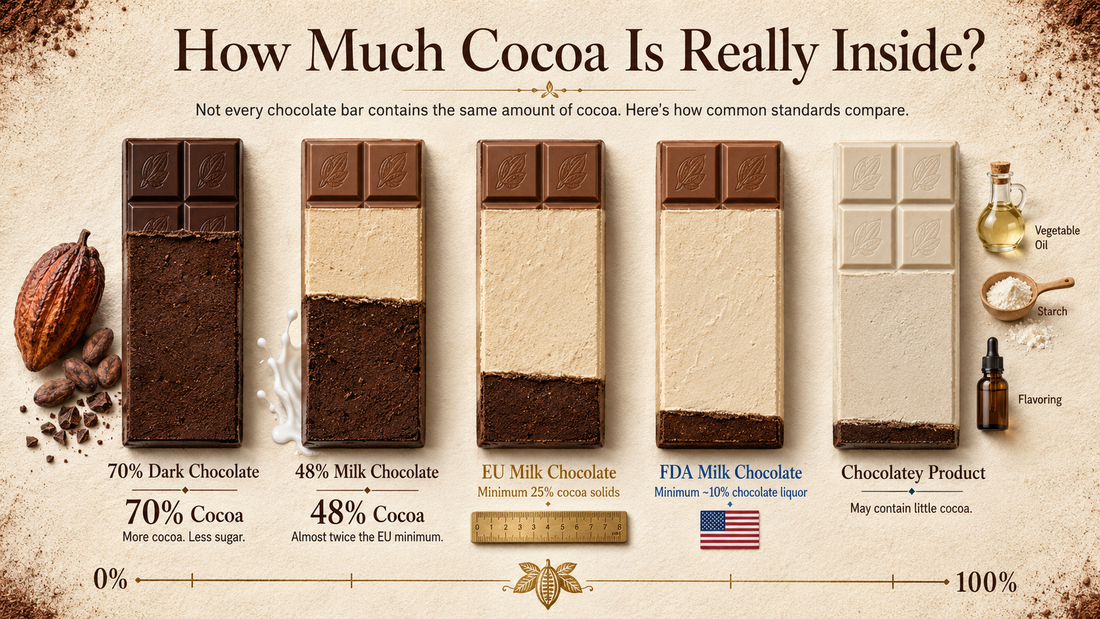 Comparison of cocoa content in chocolate