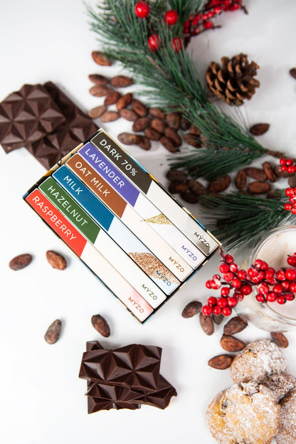 Premium MYZO artisan chocolate bundle — six varieties of single-origin Costa Rican cacao bars
