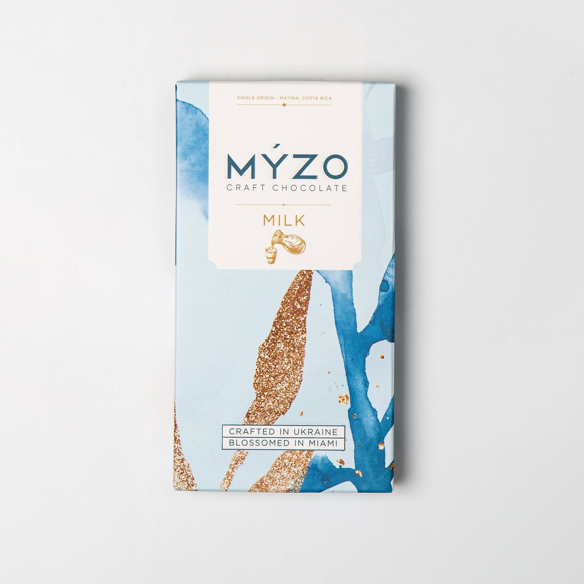 MYZO 48% milk chocolate bar made with single-origin Costa Rican cacao