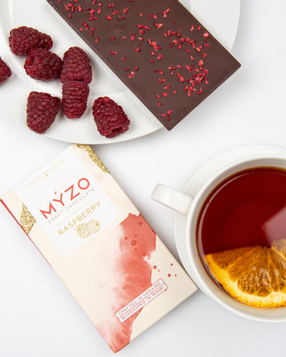 MYZO Raspberry Dark Chocolate | 70% Single - Origin Cacao with Freeze - Dried Berries - Myzo Chocolate Inc.
